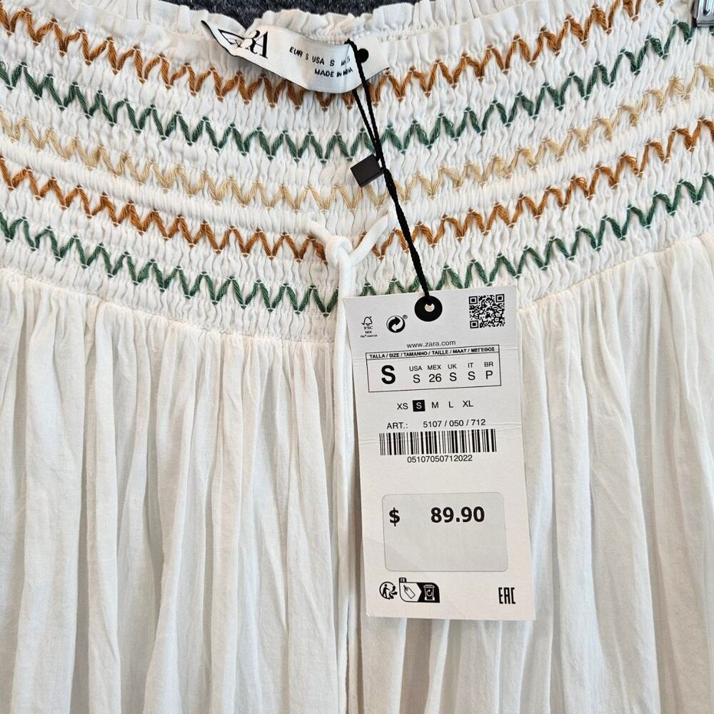 Zara Maxi Skirt with Multicolor Ocean Embroidery Like New Size S - Picture 10 of 12